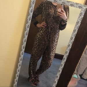 Cheetah Print Footie Pajamas